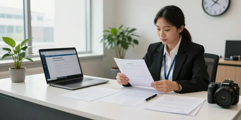 Apostille birth certificate processing in a modern Toronto notary office, highlighting professional service.